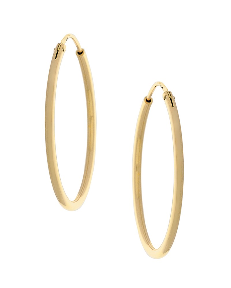 Σκουλαρίκια Κρίκοι 1,5 x 3 mm Senza Ασημένια 925 Επιχρυσωμένα - 9A-SC068-3