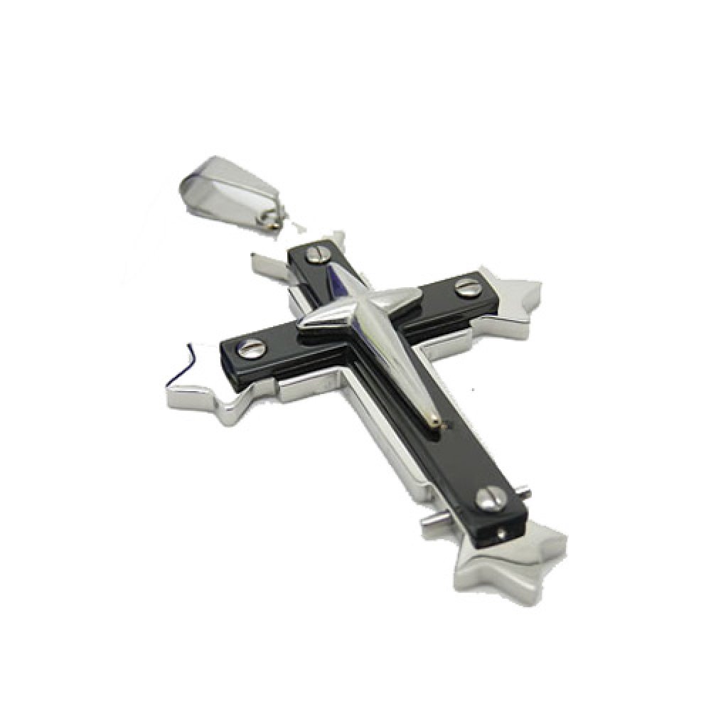 Σταυρός Senza από Ατσάλι Silver-Black - SSD11173