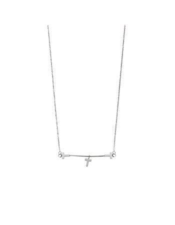 Κολιέ Γυναικείο Ασημί Με Σχέδιο SΕΝΖΑ Steel - SSD2226SR