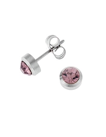 Σκουλαρίκια Με Μωβ Strass Senza από Ατσάλι - SSD23049