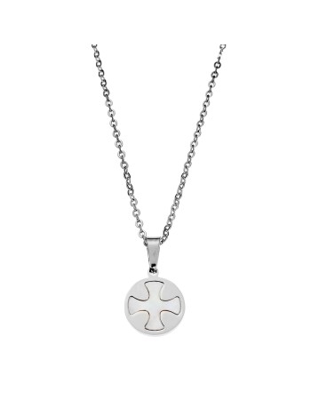 Κολιέ Γυναικείο Mε Σταυρό απο Φίλντισι SΕΝΖΑ Steel - SSD2477SR