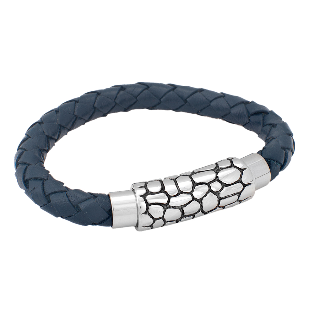 Βραχιόλι Senza Steel Black Leather - SSD25789