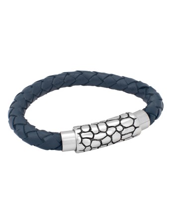 Βραχιόλι Senza Steel Black Leather - SSD25789