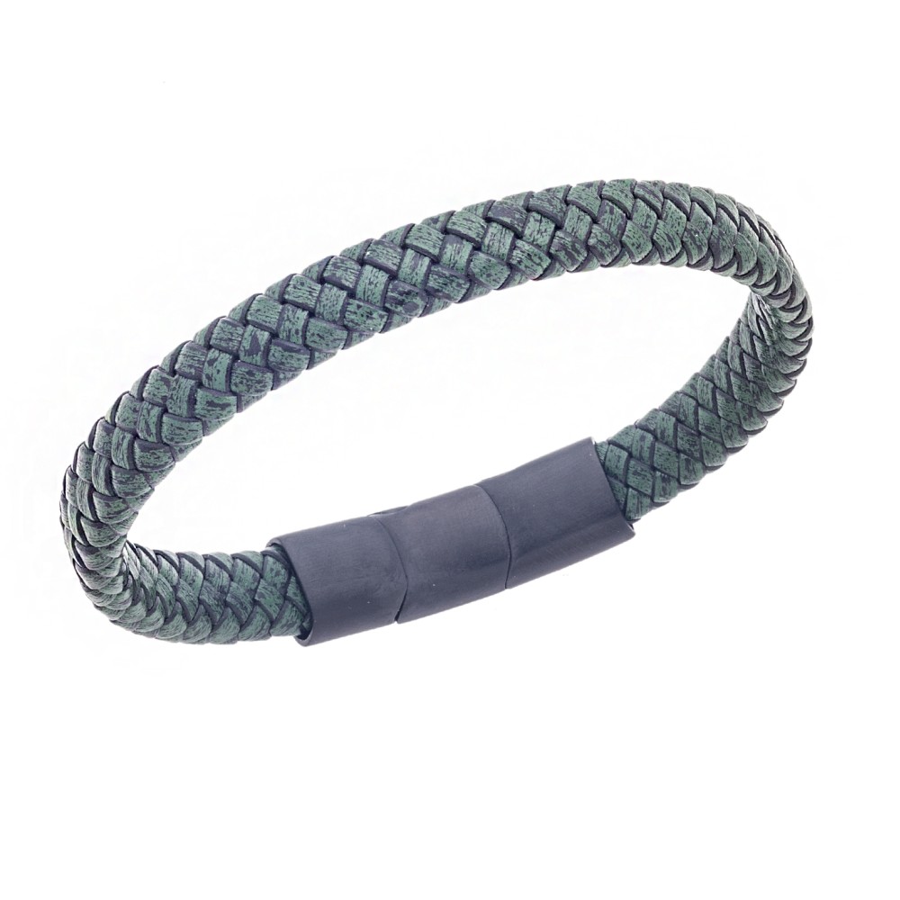 Βραχιόλι Senza Men's Stainless Steel - Chaki Leather Strap - SSD3261-2BCH