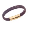 Βραχιόλι Senza Men's Stainless Steel - Black & Bordeaux Leather Strap - SSD3261-2GBD