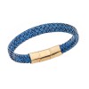 Βραχιόλι Senza Men's Stainless Steel - Blue Leather Strap - SSD3261-2GBL