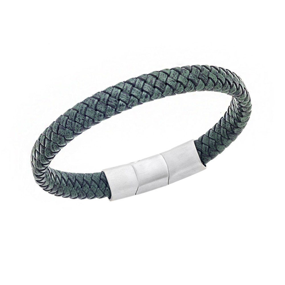 Βραχιόλι Senza Men's Stainless Steel - Chaki Leather Strap - SSD3261-2SCH