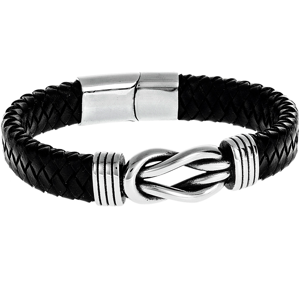 Βραχιόλι Senza Men's Steel Leather Strap - SSD3268