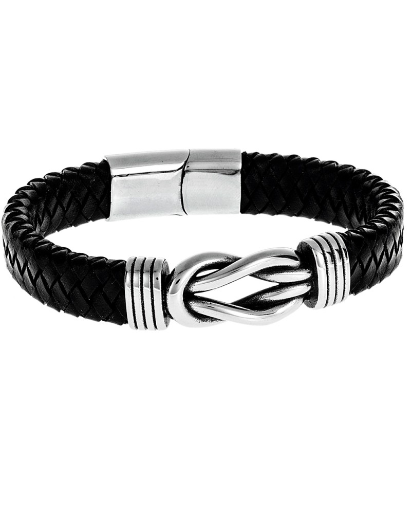 Βραχιόλι Senza Men's Steel Leather Strap - SSD3268