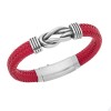 Βραχιόλι Senza Men's Steel Red Leather Strap - SSD3268RD