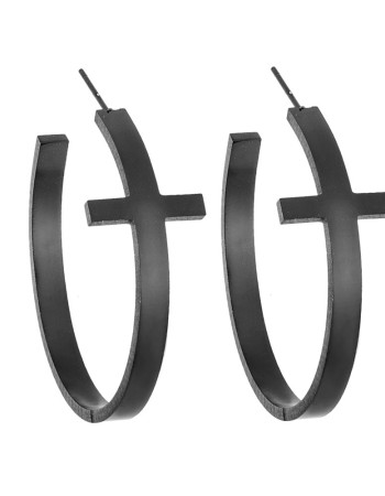 Σκουλαρίκια SENZA Steel Black Plated - SSD3309BK