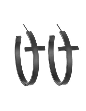 Σκουλαρίκια SENZA Steel Black Plated - SSD3309BK