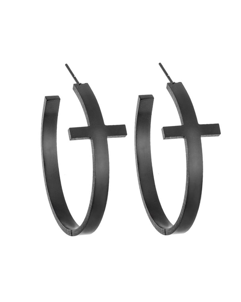 Σκουλαρίκια SENZA Steel Black Plated - SSD3309BK