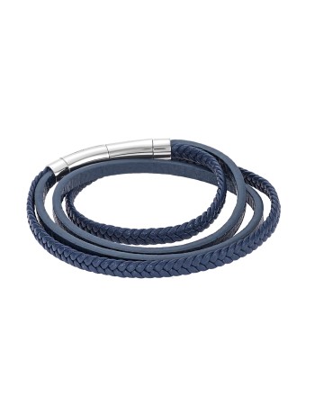 Βραχιόλι Senza Men's Steel Blue Leather Strap - SSD3365BL