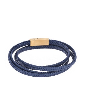 Βραχιόλι Senza Men's Steel Blue Leather Strap - SSD3368GBL
