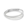 Βραχιόλι Senza Men's Steel White Leather Strap - SSD3368SWH