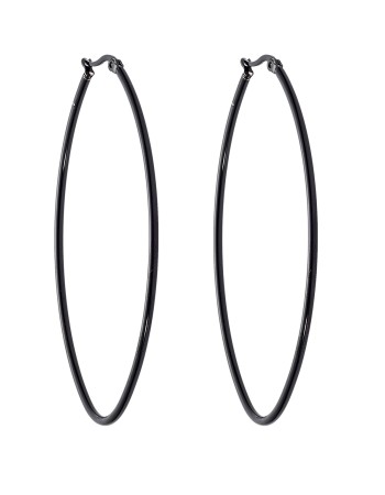 Σκουλαρίκια Senza Steel 7X5 cm Black Plated - SSD3781BK