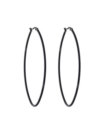 Σκουλαρίκια Senza Steel 7X5 cm Black Plated - SSD3781BK