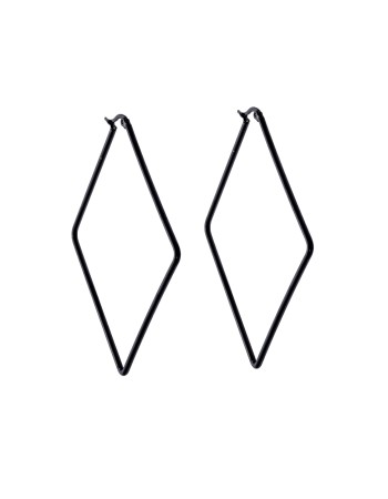 Σκουλαρίκια Senza Steel 5,5cm Black Plated - SSD3785BK