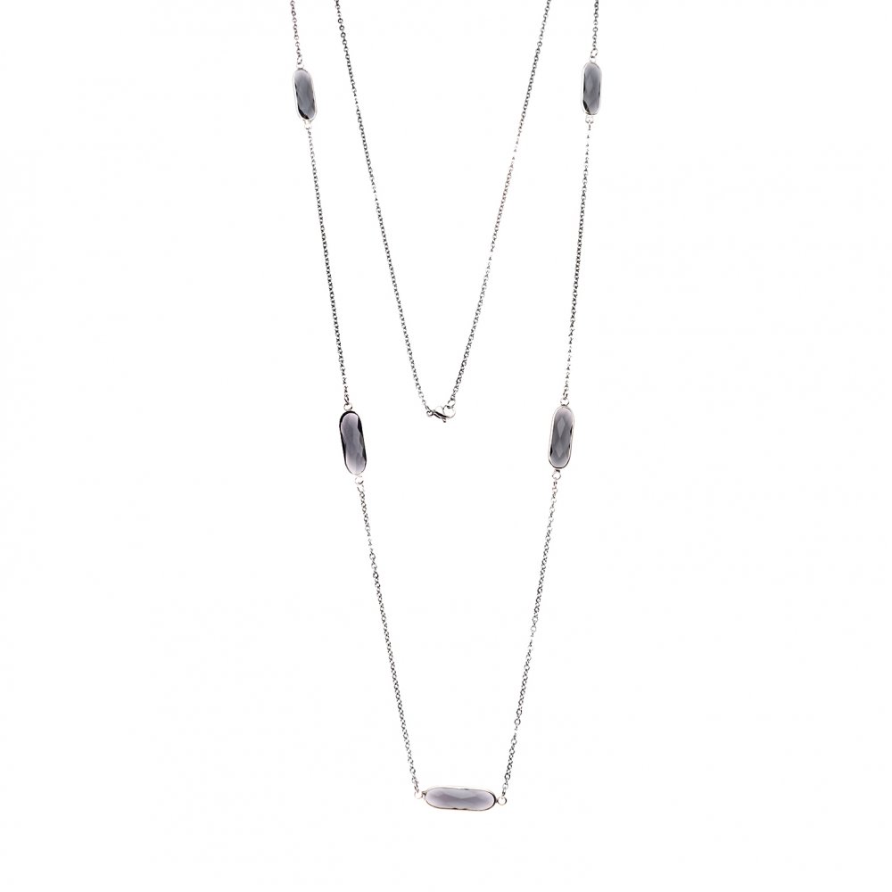 Κολιέ Γυναικείο SΕΝΖΑ Silver Steel - SSD3843-15