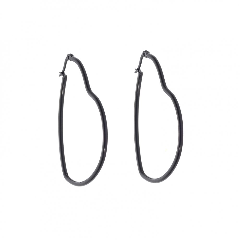 Σκουλαρίκια SENZA Steel 5 cm Black Plated - SSD4074BK