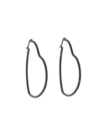 Σκουλαρίκια SENZA Steel 5 cm Black Plated - SSD4074BK