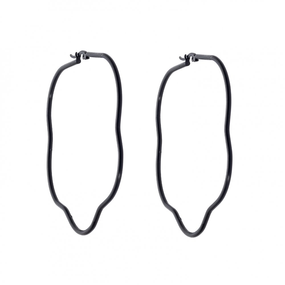 Σκουλαρίκια Senza Steel 6,5 cm Black Plated - SSD4079BK