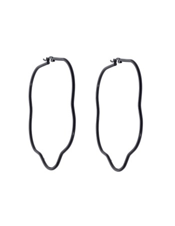 Σκουλαρίκια Senza Steel 6,5 cm Black Plated - SSD4079BK