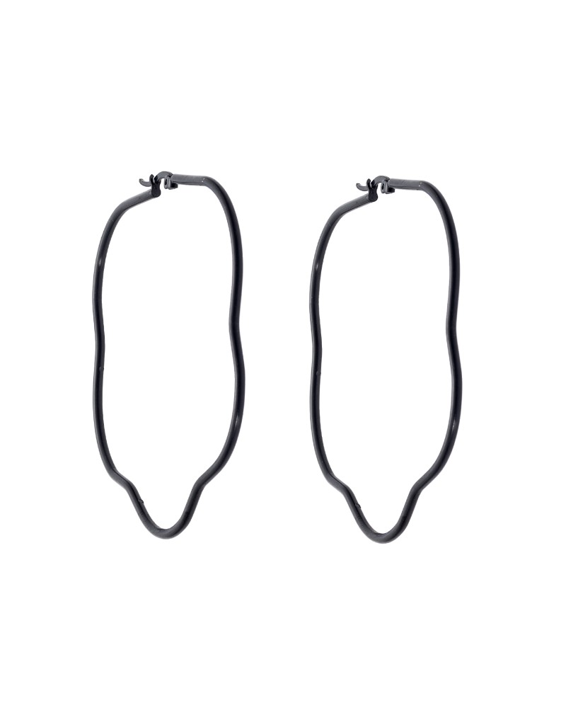 Σκουλαρίκια Senza Steel 6,5 cm Black Plated - SSD4079BK