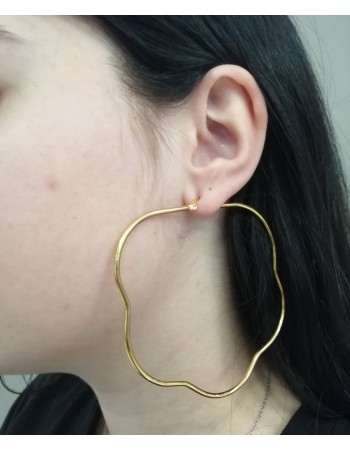 Σκουλαρίκια Senza Steel 6,5 cm Gold Plated - SSD4079GD