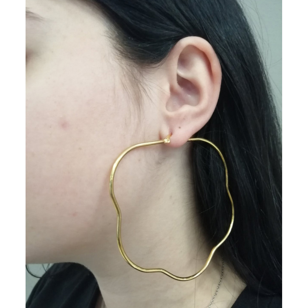 Σκουλαρίκια Senza Steel 7,5 cm Gold Plated - SSD4080GD