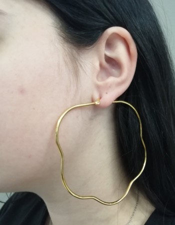 Σκουλαρίκια Senza Steel 7,5 cm Gold Plated - SSD4080GD