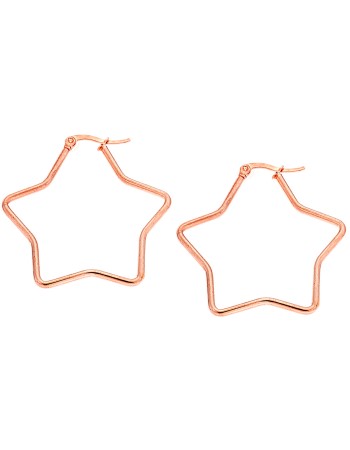 Σκουλαρίκια Senza Steel 4 cm Rose Gold Plated - SSD4081RG