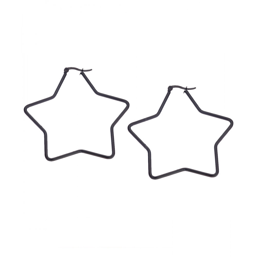 Σκουλαρίκια Senza Steel 6 cm Black Plated - SSD4082BK