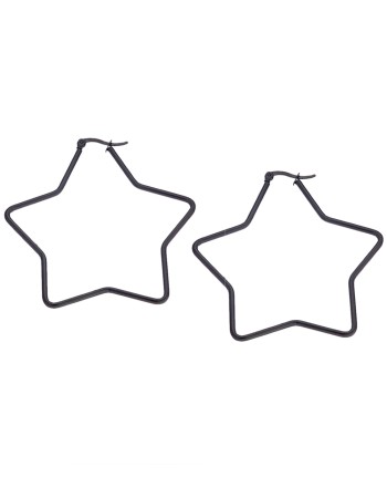 Σκουλαρίκια Senza Steel 6 cm Black Plated - SSD4082BK