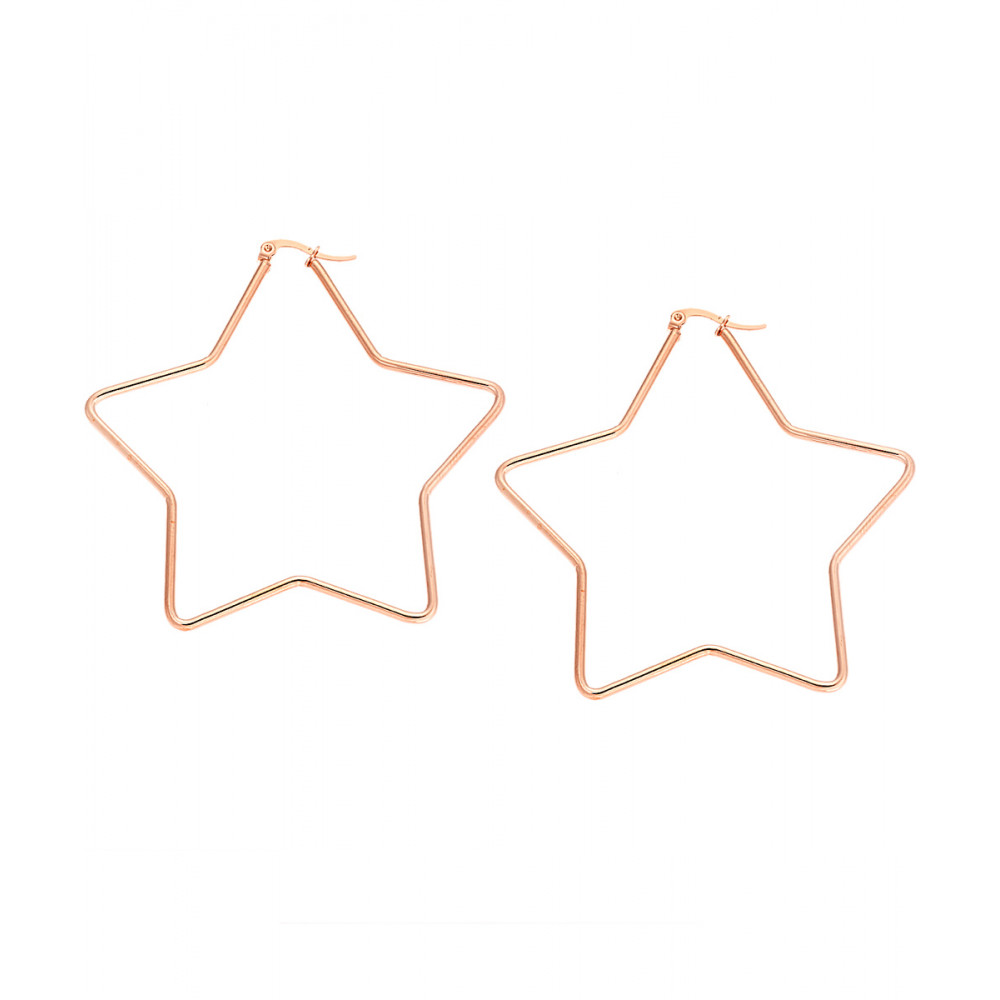 Σκουλαρίκια Senza Steel 7 cm Rose Gold Plated - SSD4083RG