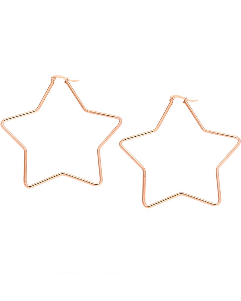 Σκουλαρίκια Senza Steel 7 cm Rose Gold Plated - SSD4083RG