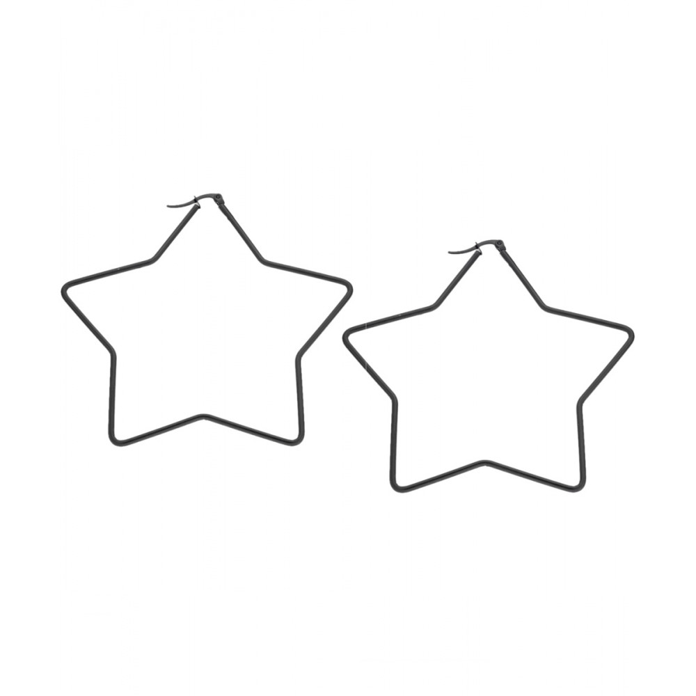 Σκουλαρίκια Senza Steel 8 cm Black Plated - SSD4084BK