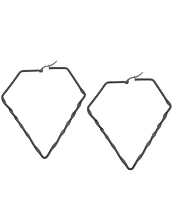 Σκουλαρίκια Senza Steel 8X7 cm Black Plated - SSD4090BK