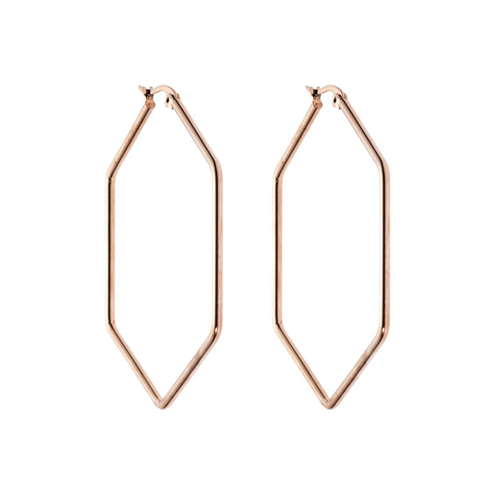 Σκουλαρίκια Senza Steel 5 cm Rose Gold Plated - SSD4092RG