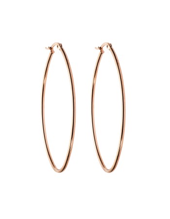 Σκουλαρίκια Senza Steel 6X4 cm Rose Gold Plated - SSD4098RG