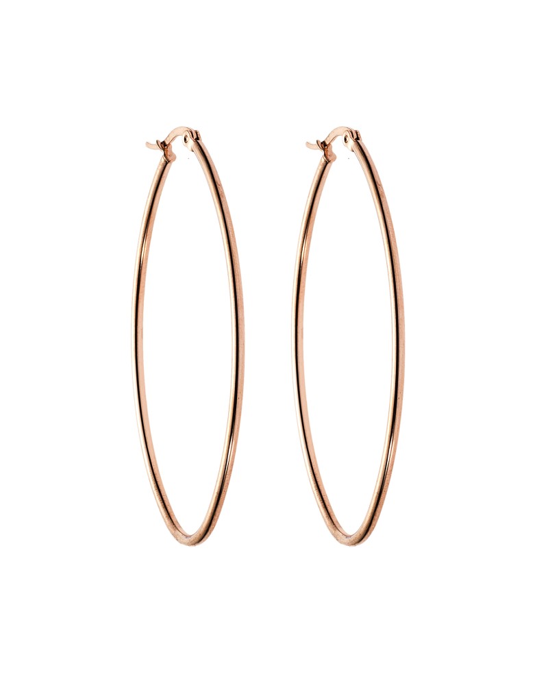 Σκουλαρίκια Senza Steel 6X4 cm Rose Gold Plated - SSD4098RG