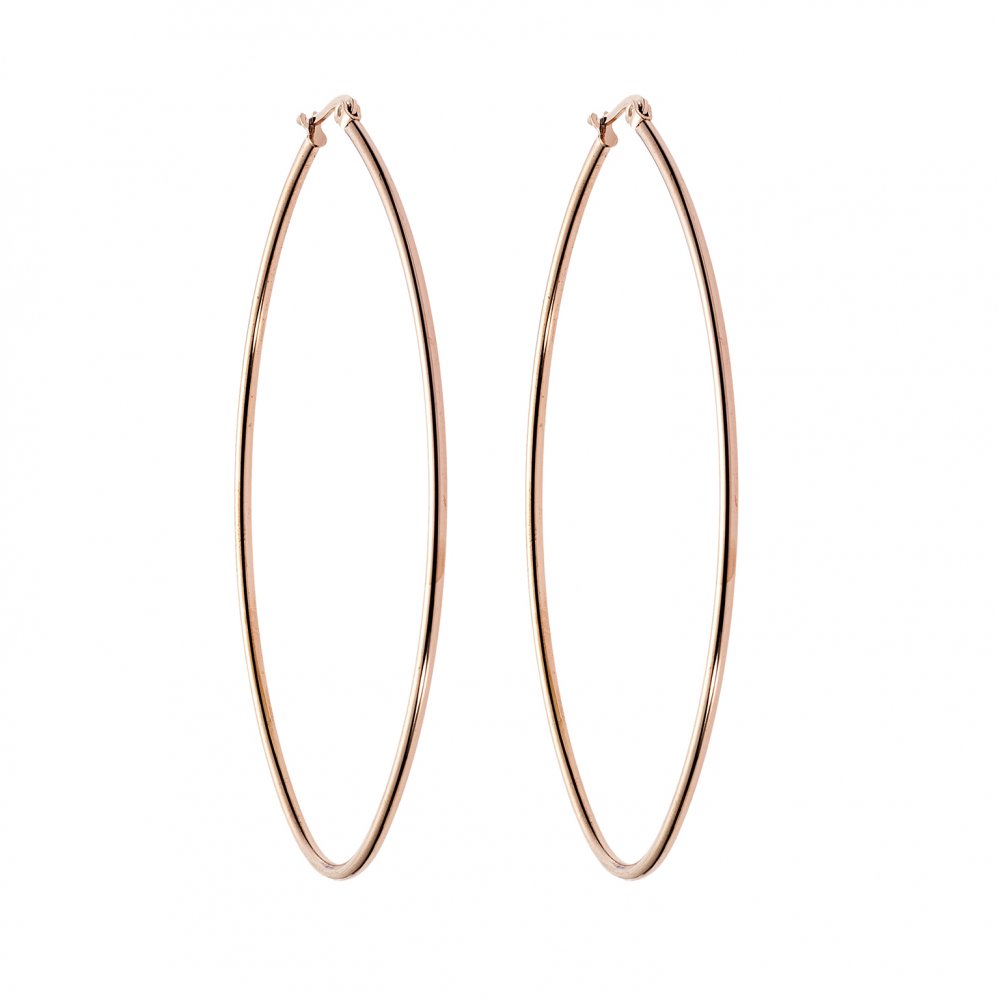 Σκουλαρίκια Senza Steel 8X5,5 cm Rose Gold Plated - SSD4099RG