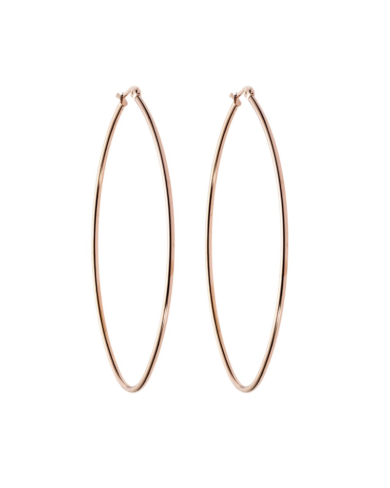 Σκουλαρίκια Senza Steel 8X5,5 cm Rose Gold Plated - SSD4099RG