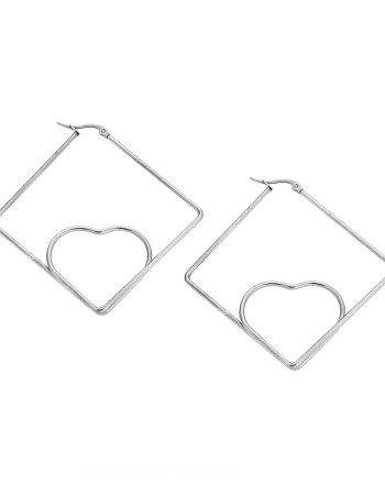 Σκουλαρίκια Senza Steel 4,5 cm - SSD4109SR