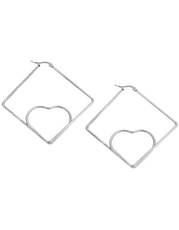 Σκουλαρίκια Senza Steel 4,5 cm - SSD4109SR