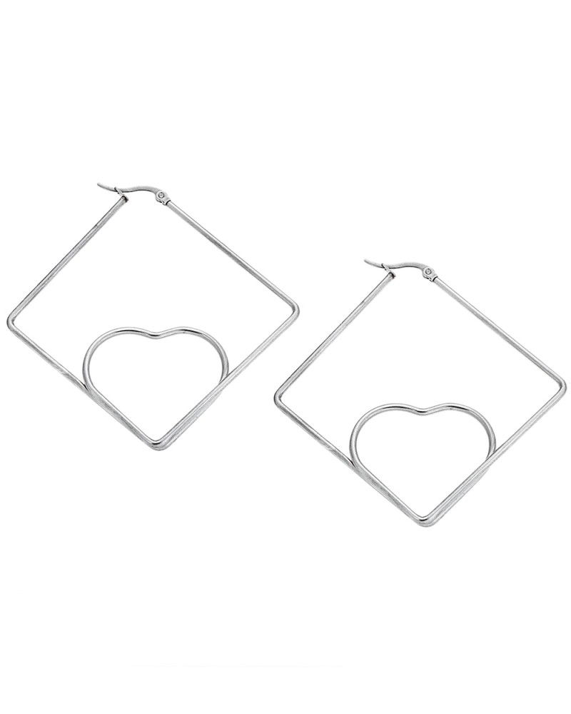 Σκουλαρίκια Senza Steel 4,5 cm - SSD4109SR