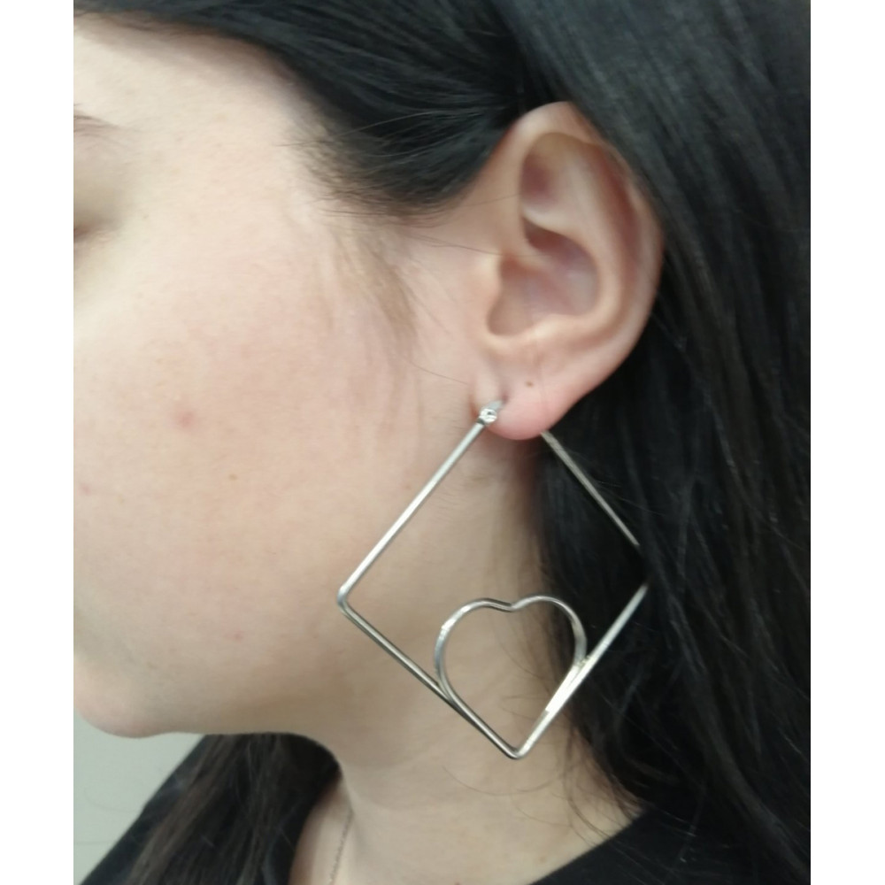 Σκουλαρίκια Senza Steel 4,5 cm - SSD4109SR