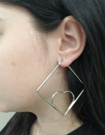 Σκουλαρίκια Senza Steel 4,5 cm - SSD4109SR