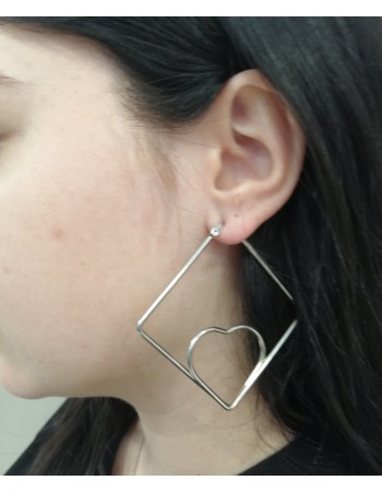 Σκουλαρίκια Senza Steel 4,5 cm - SSD4109SR